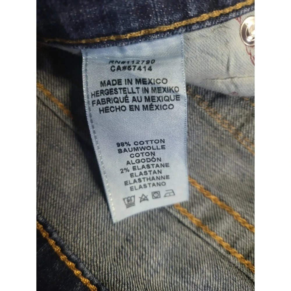 True Religion‎ Ricky Jeans Mens 38x32 Distress Blue Straight Leg Flap Pocket